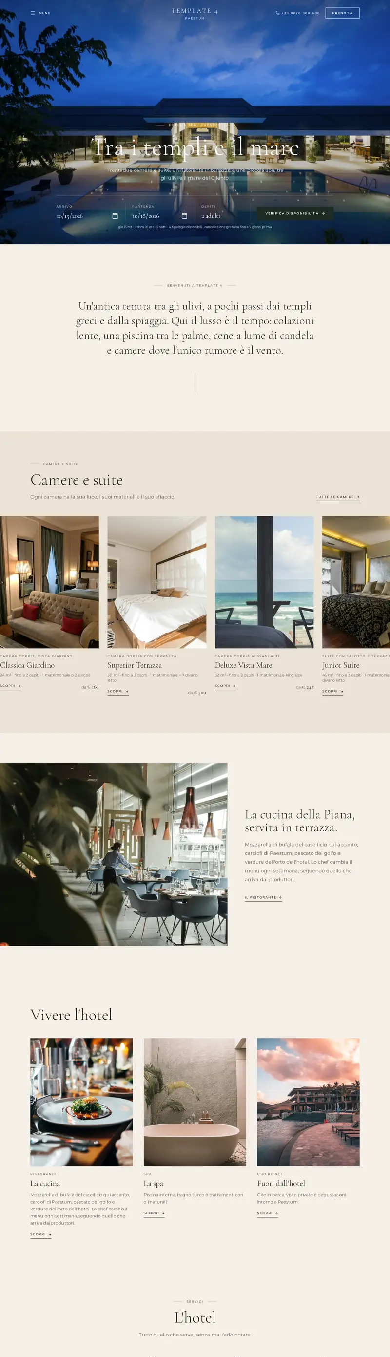 Home del modello di sito Grand Hotel per hotel di lusso e resort