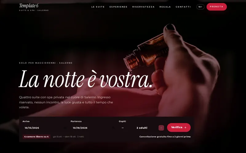 Home del modello Notte