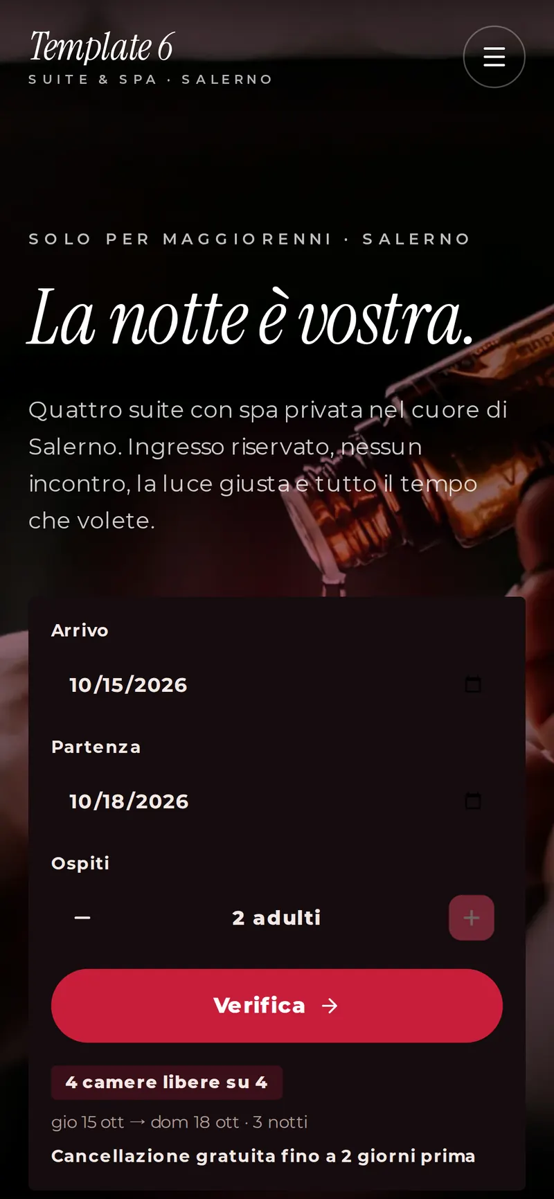 Il modello Notte visto dal telefono