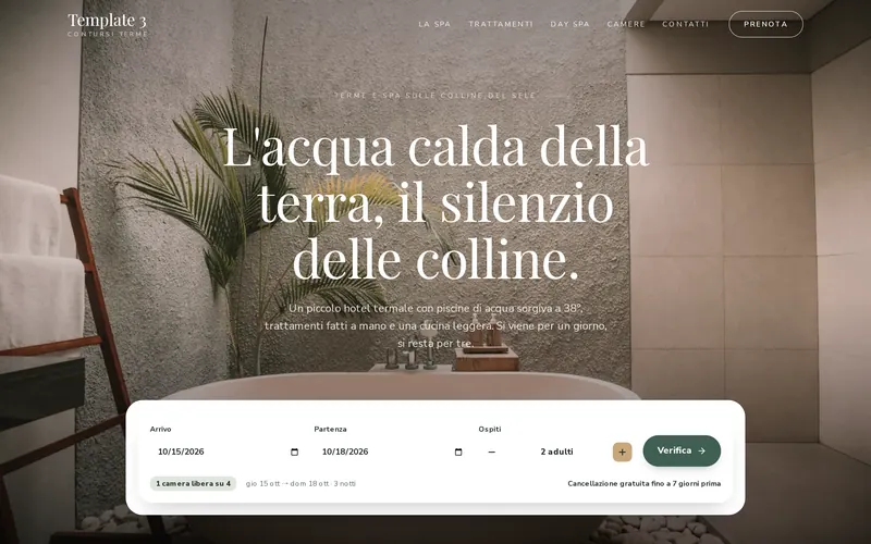 Home del modello Terme