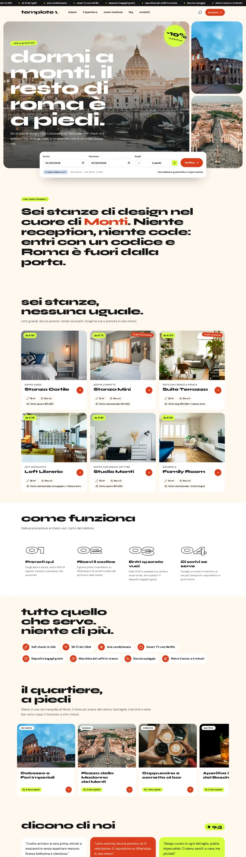Home del modello di sito Città per affittacamere e guest house in città